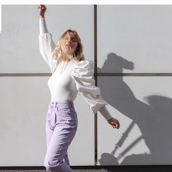 Zara Oversized Ballon Sleeve Combination Knit Top - Picture 12 of 16